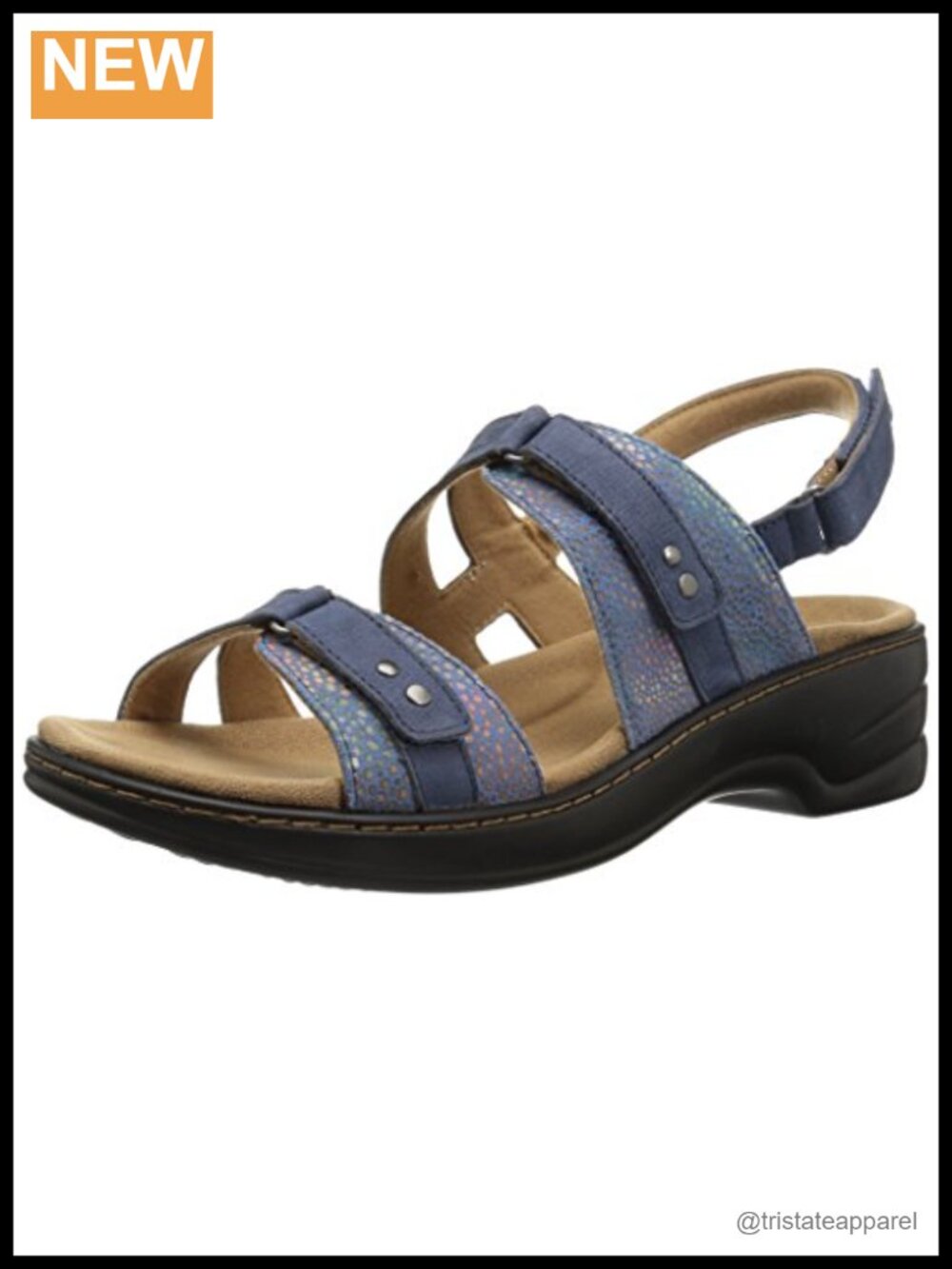 Trotters Newton Leather Slingback Wedge Sandals with Arch Support